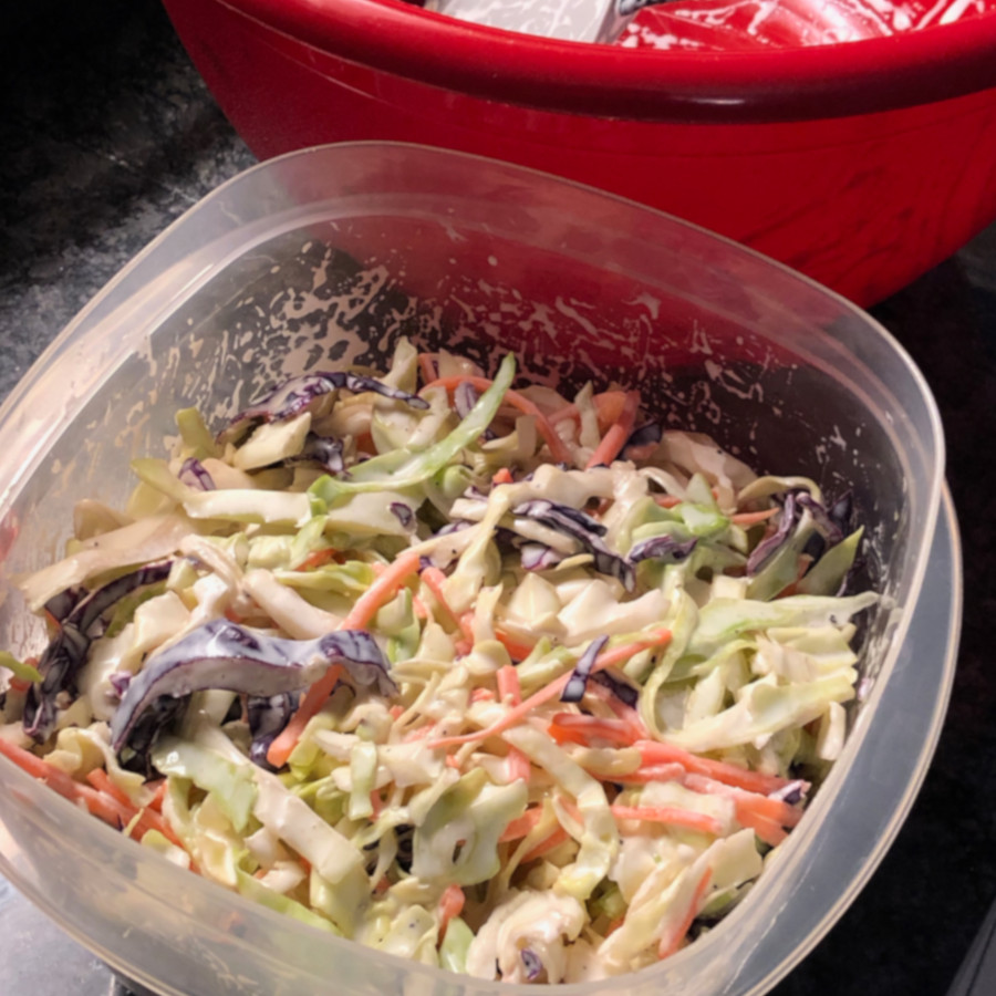 Coleslaw in container